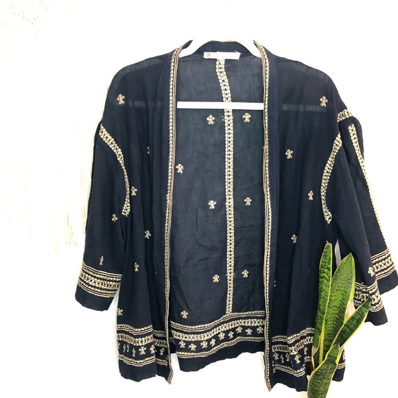 HOUSE OF HARLOW Kimono Jacket 1960 Embroidered Kimono Jacket - Picture 7 of 12
